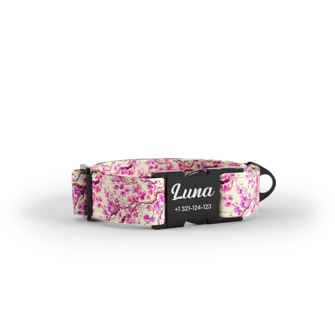 Sakura Salmon Personalized Dog Collar And Leash Set