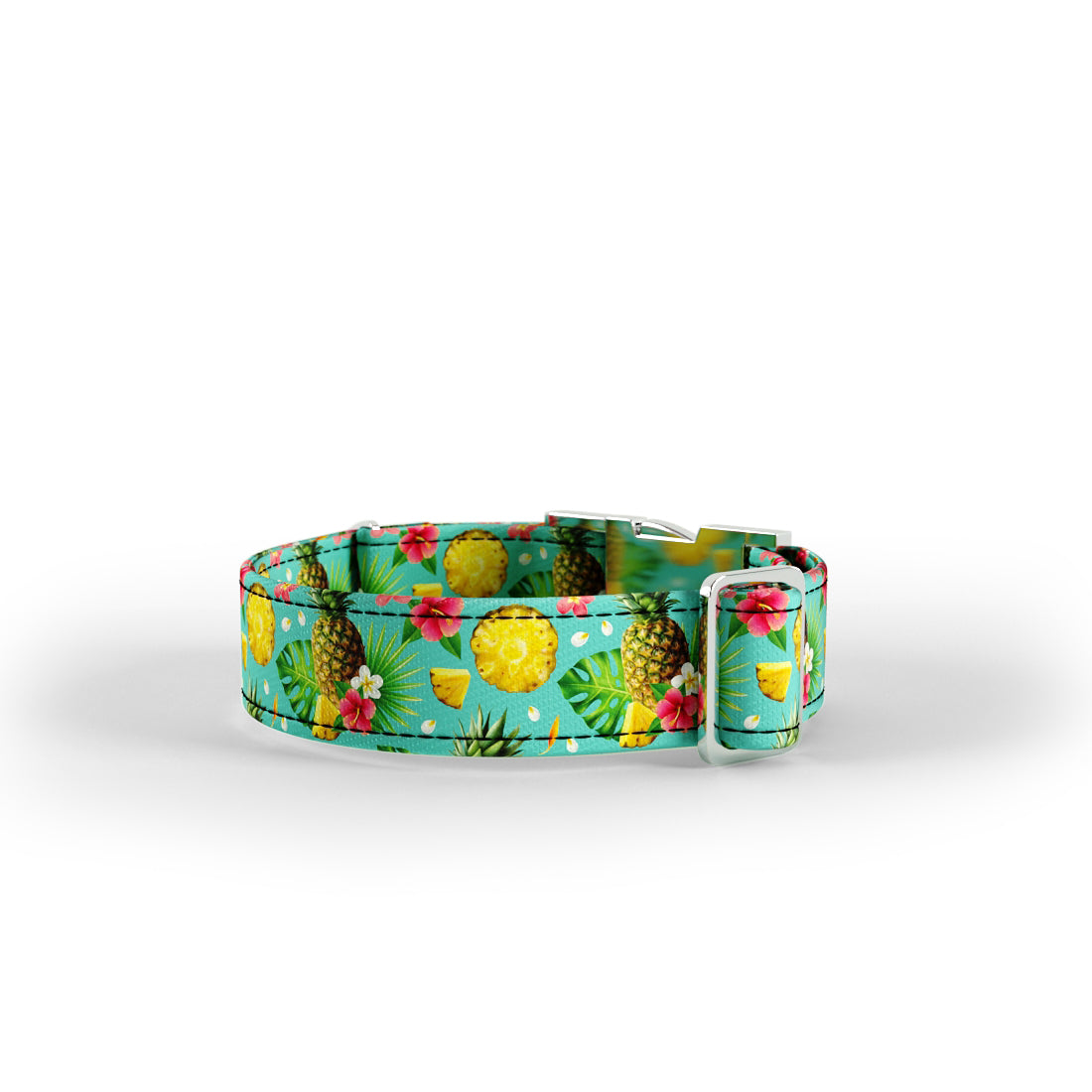 Personalisiertes Hundehalsband Ananas Smaragd