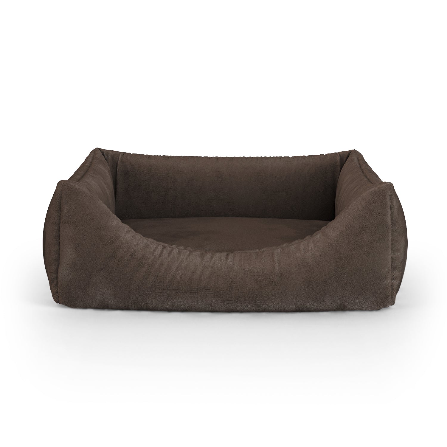 Luxury Velvet Look Saddle Personalized Lounge Dog Bed With Entrance