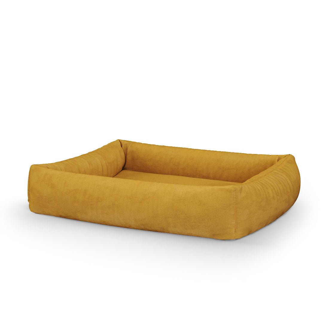 Luxury Velvet Look Safron Personalized Lounge Dog Bed With Sides