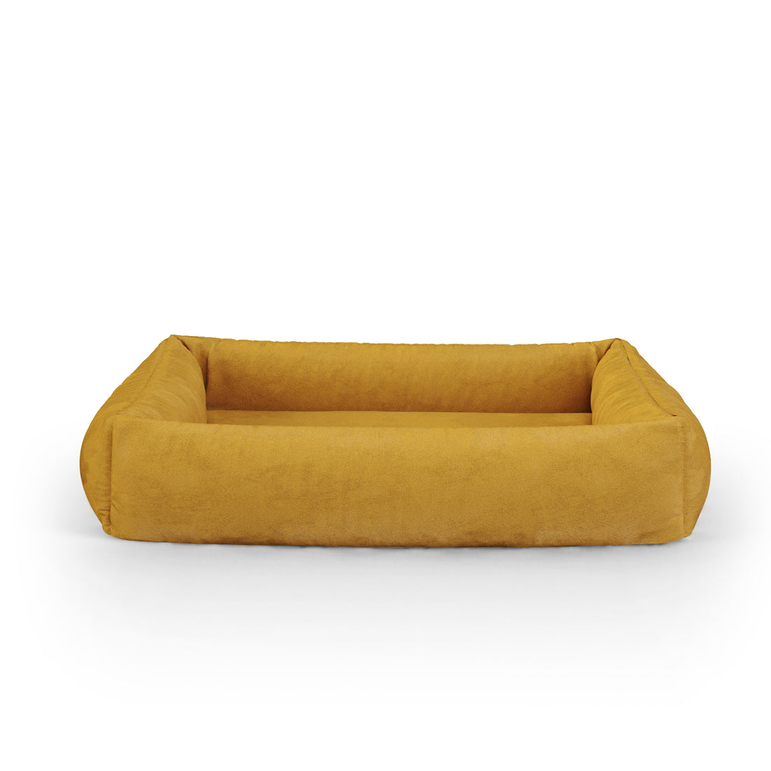 Luxury Velvet Look Safron Personalized Lounge Dog Bed With Sides