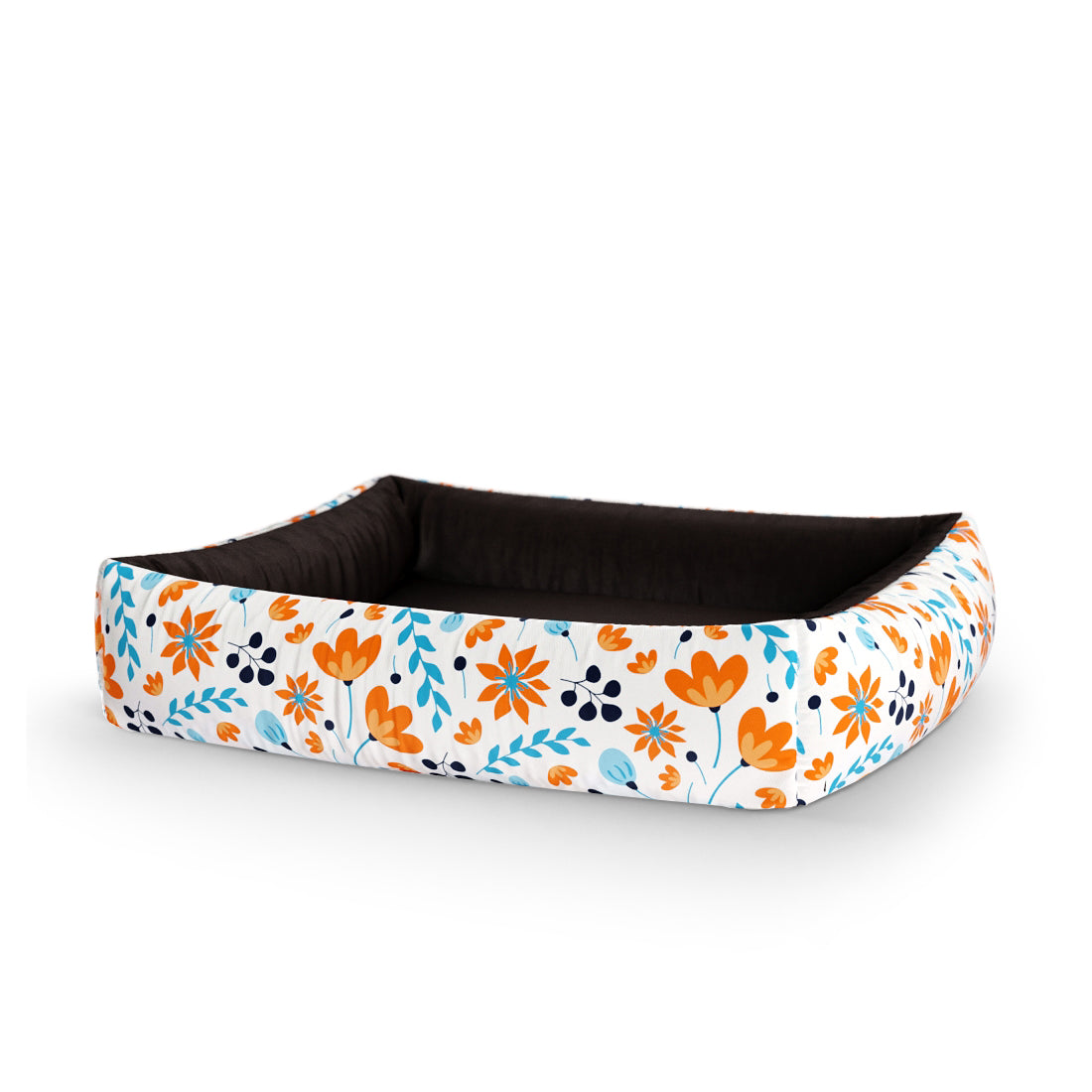 Summer Flowers Alice Personalized Lounge Dog Bed With Sides