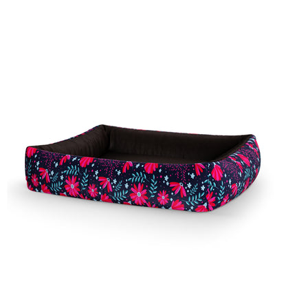 Folclore Flowers Flirt Personalized Lounge Dog Bed With Sides