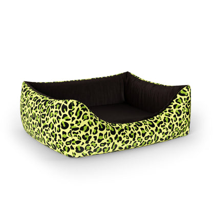 Crazy Leopard Scream Personalisiertes Lounge-Hundebett mit Eingang