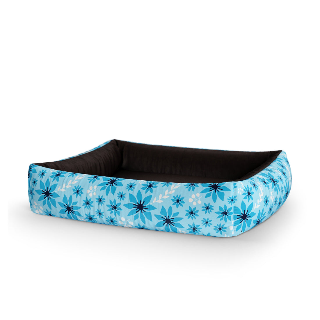 Summer Flowers Bizzard Personalized Lounge Dog Bed With Sides