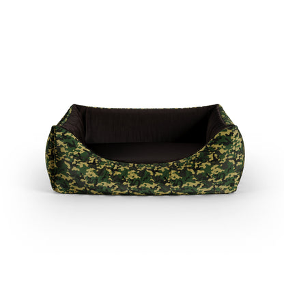 Camoflage Cadmium Personalized Lounge Dog Bed With Entrance