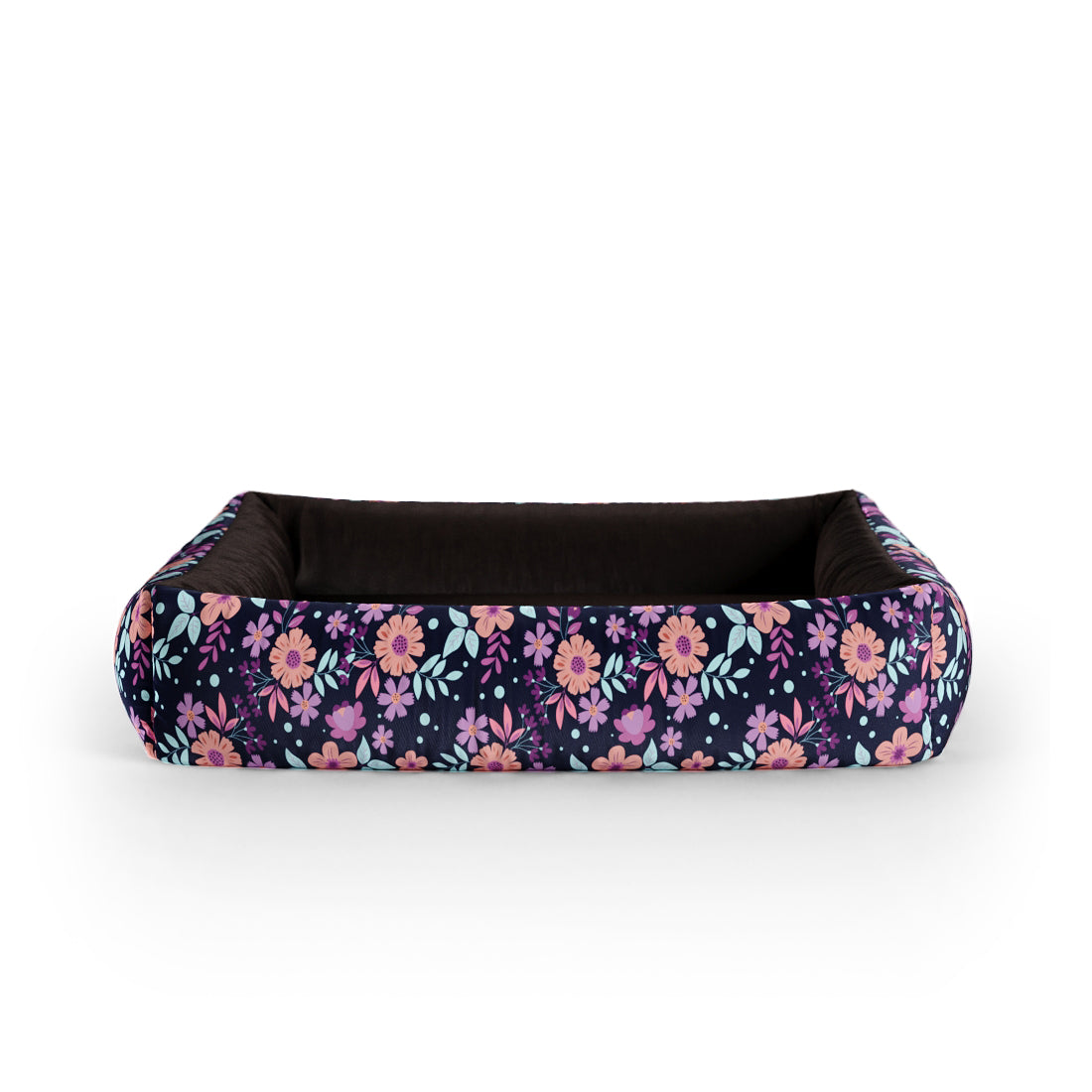 Folclore Flowers Leven Personalized Lounge Dog Bed With Sides