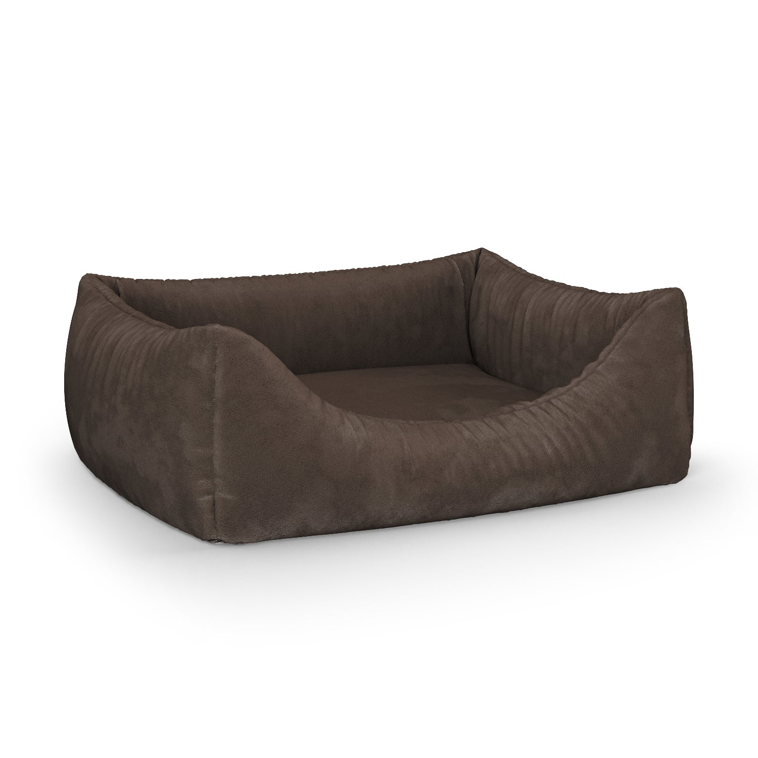 Luxury Velvet Look Saddle Personalized Lounge Dog Bed With Entrance