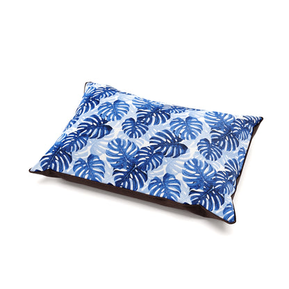 Tropical Leaves Indigo Personalized Pillow Style Fashion Dog Bed