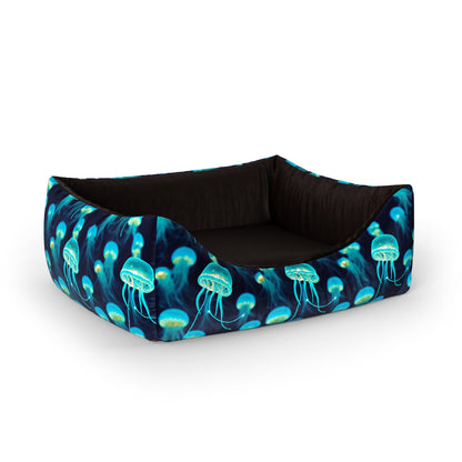 Jellyfish Lapis Personalized Lounge Dog Bed With Entrance