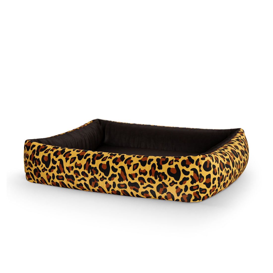 Crazy Leopard Persian Personalized Lounge Dog Bed With Sides