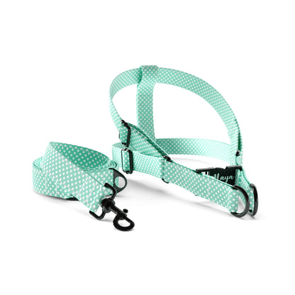 Sweat Polka Dots Android Personalized Dog Fashion Belt Harness And Leash Set