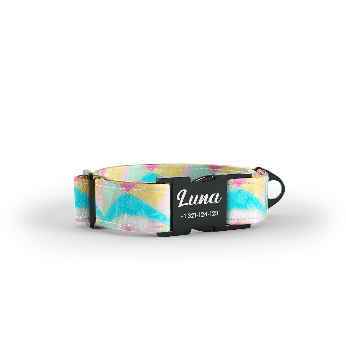 Pastel Marble  Cornflower Personalized Dog Collar