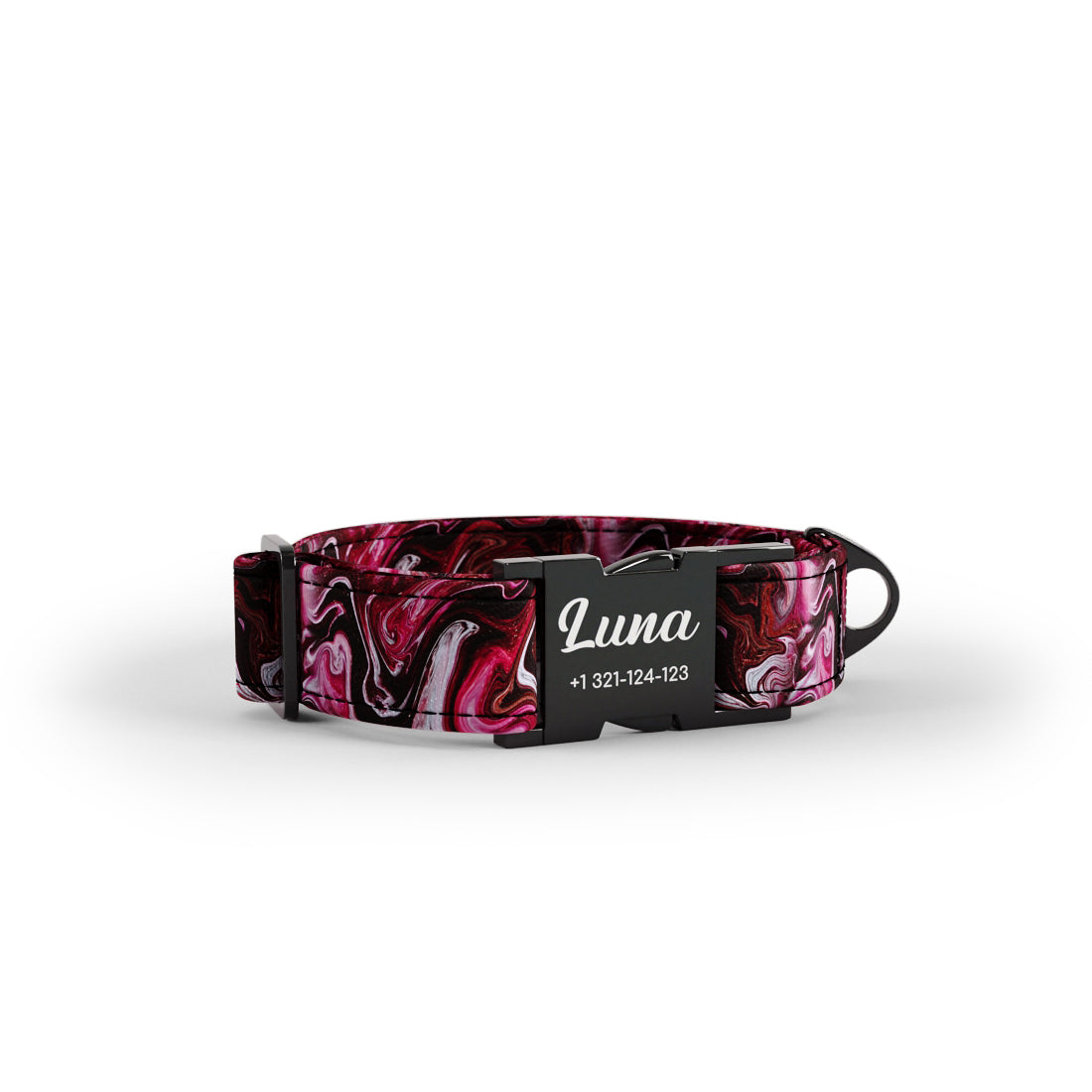 Colored Marble Wine Personalized Dog Collar