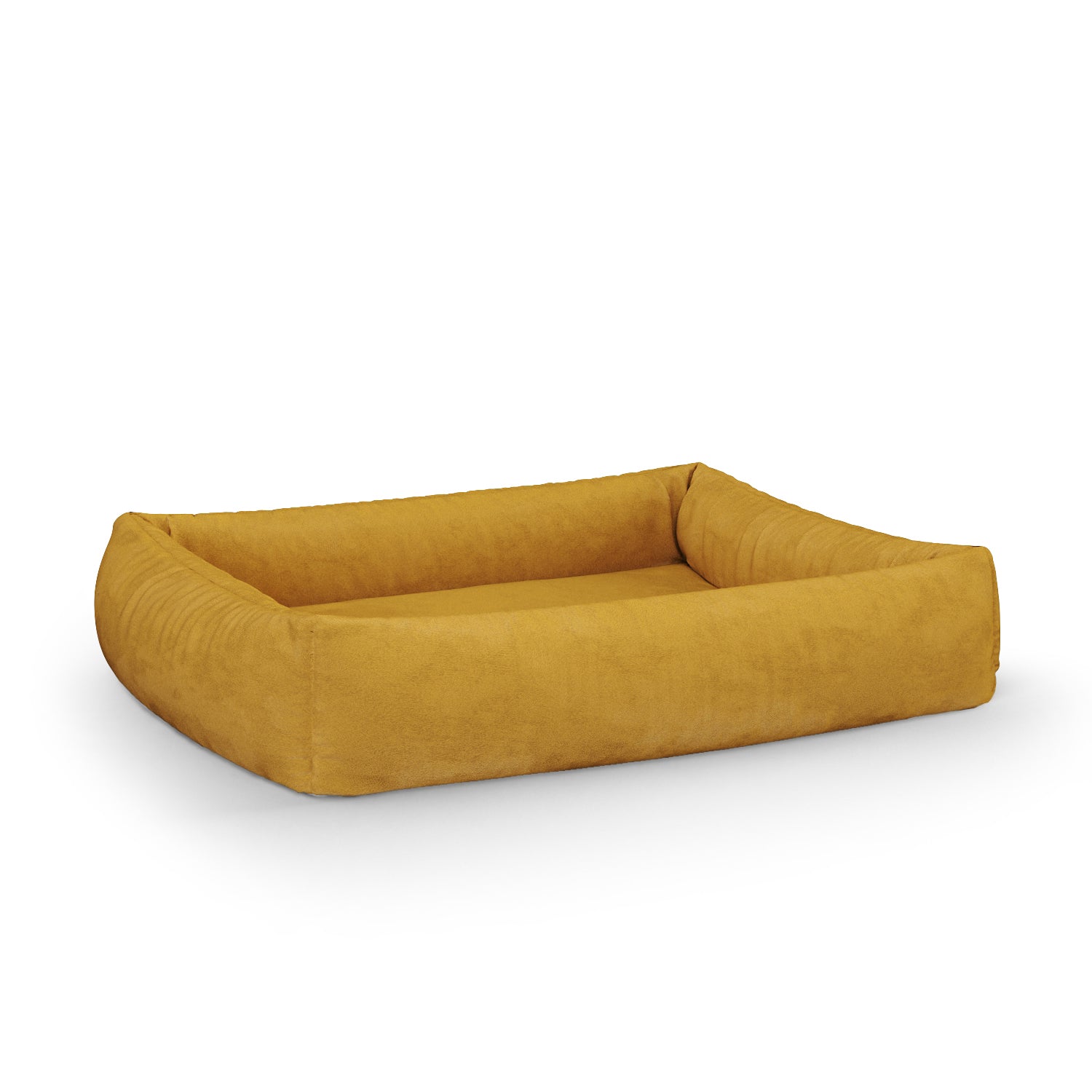 Luxury Velvet Look Safron Personalized Lounge Dog Bed With Sides