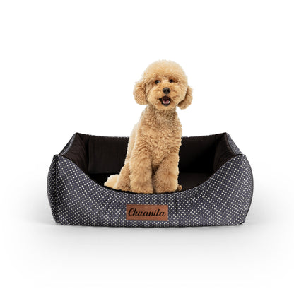 Summer Love Taupe Personalized Lounge Dog Bed With Entrance