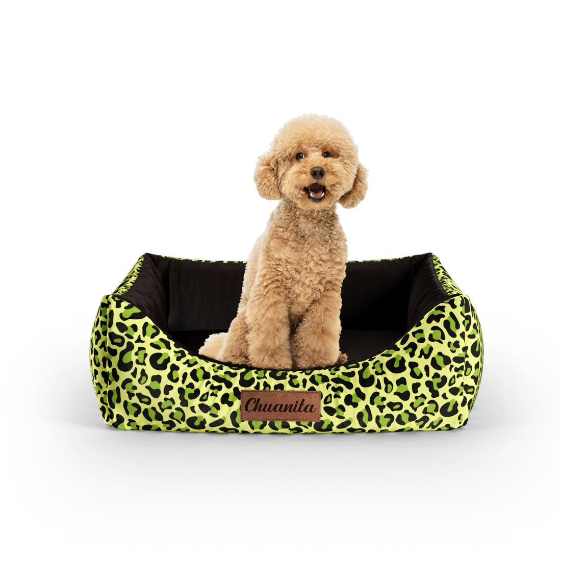 Crazy Leopard Scream Personalisiertes Lounge-Hundebett mit Eingang