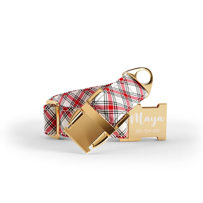 Buffalo Christmas Brick Personalisiertes Hundehalsband und Leine-Set