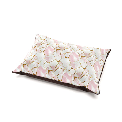 Pink Marble Linen Personalized Pillow Style Fashion Dog Bed