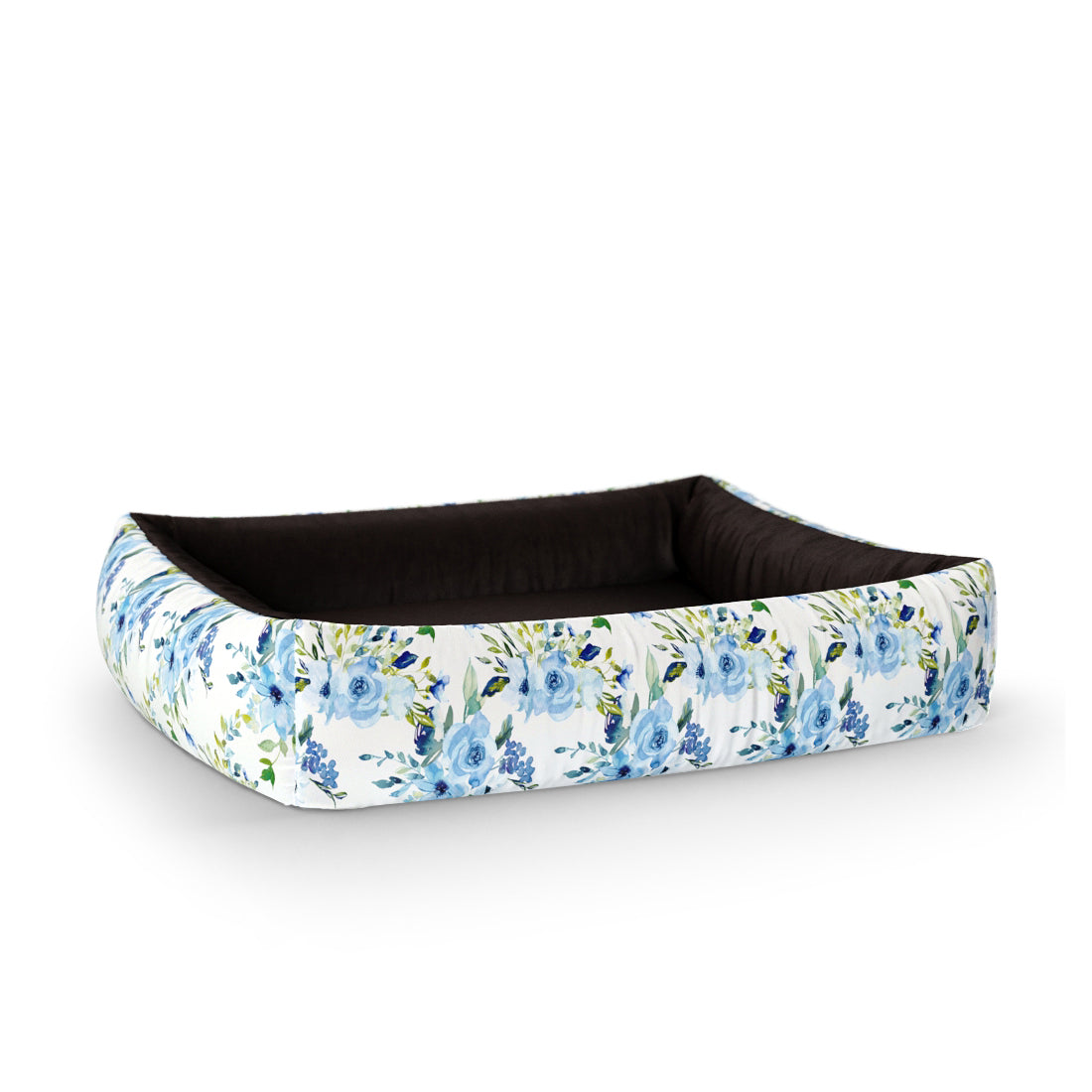 Water Folklore Flowers Italian Personalized Lounge Dog Bed With Sides