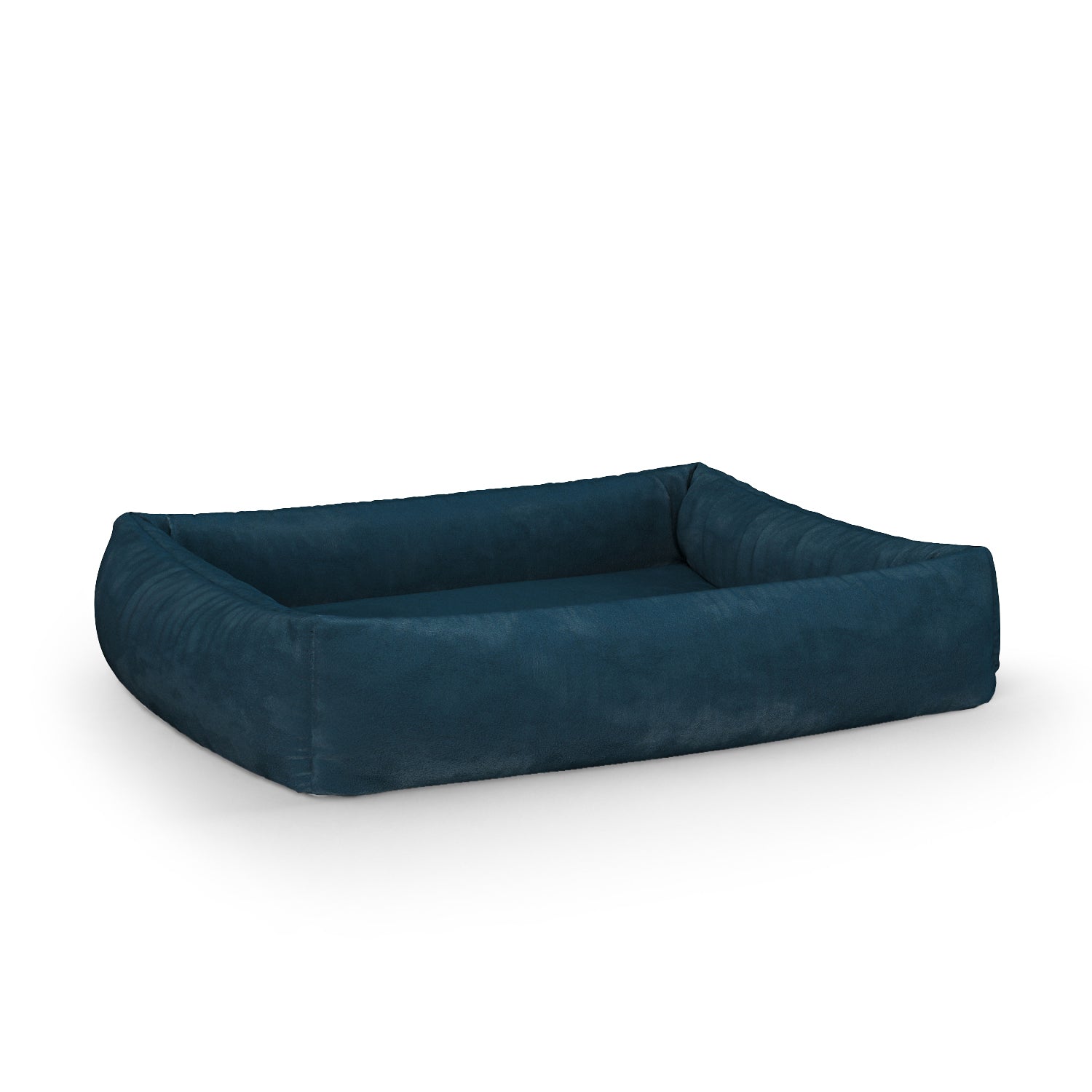 Luxury Velvet Look Midnight Personalized Lounge Dog Bed With Sides