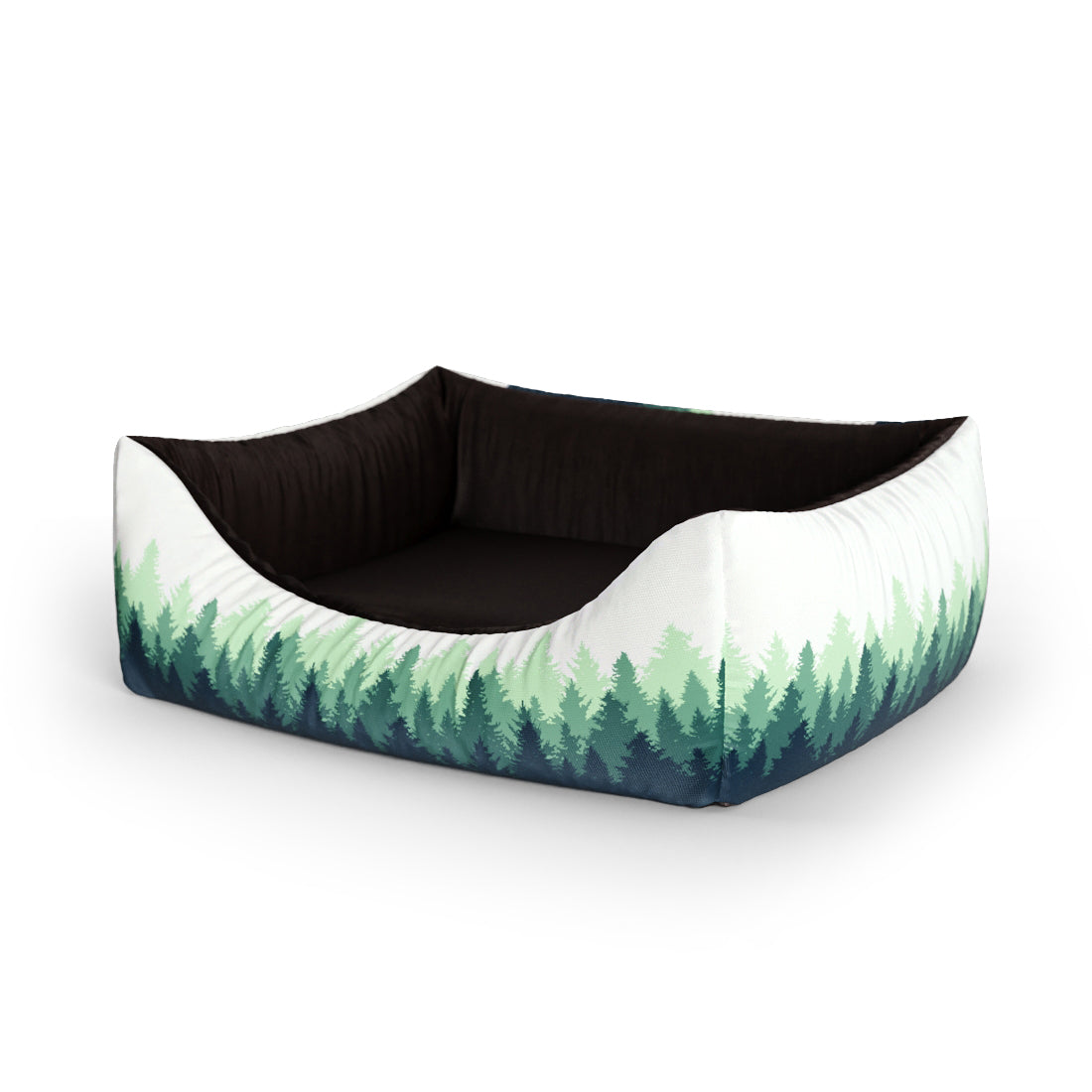 Forest Landscape Midnight Personalized Lounge Dog Bed With Entrance