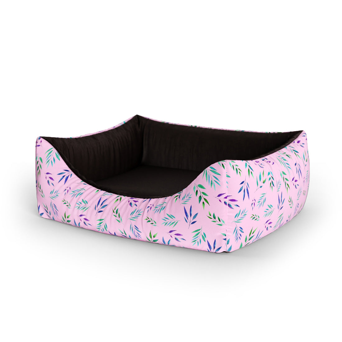 Tropischer Blumen-Charme, personalisiertes Lounge-Hundebett mit Eingang