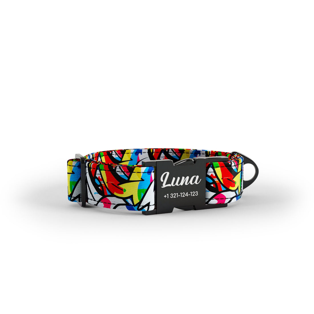 Graffiti Linen Personalized Dog Collar