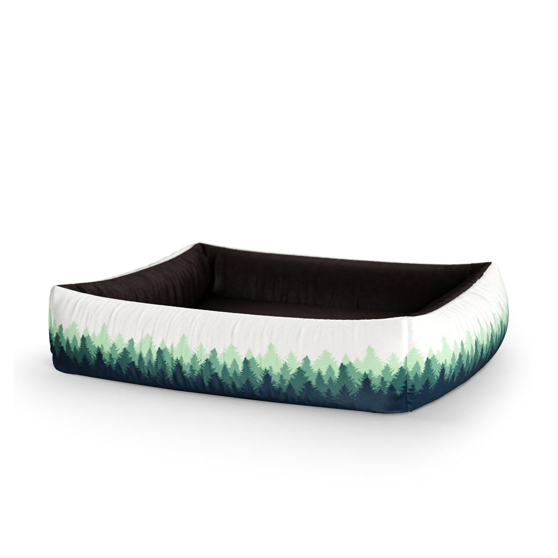 Forest Landscape Midnight Personalized Lounge Dog Bed With Sides