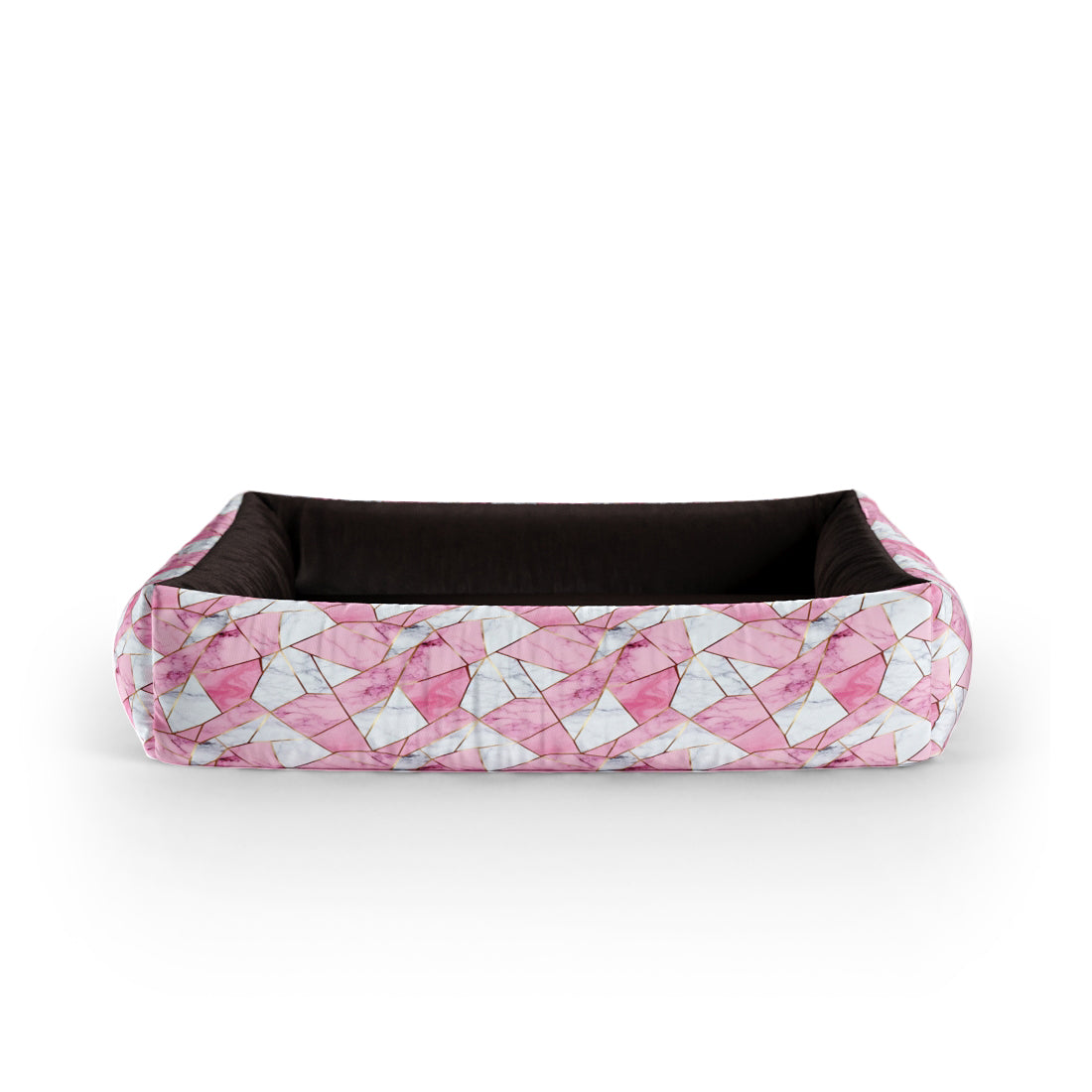 Personalisiertes Lounge-Hundebett Kobi aus rosa Marmor mit Seitenteilen