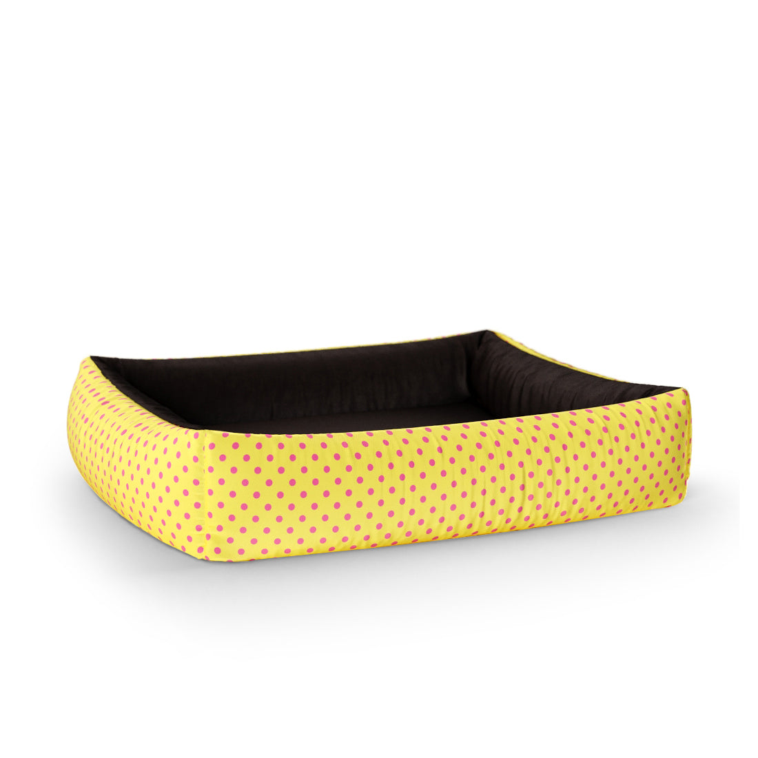 Trio Polka Dots Sunglow Personalized Lounge Dog Bed With Sides