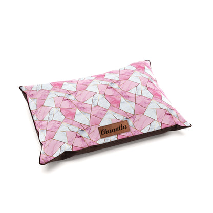 Pink Marble Kobi Personalized Pillow Style Fashion Dog Bed