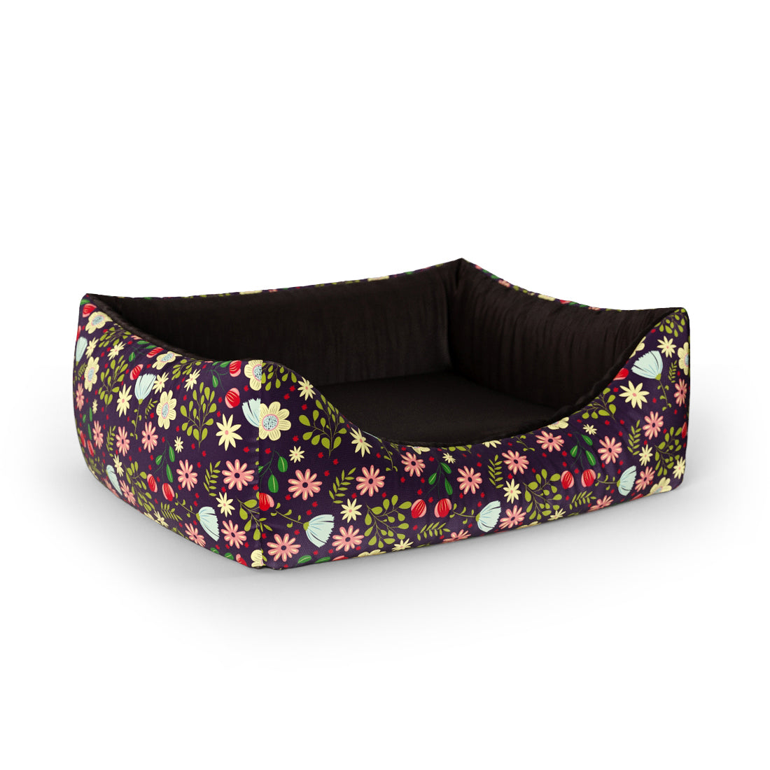 Wild Forest Flowers Harvest Personalized Lounge Dog Bed With Entrance