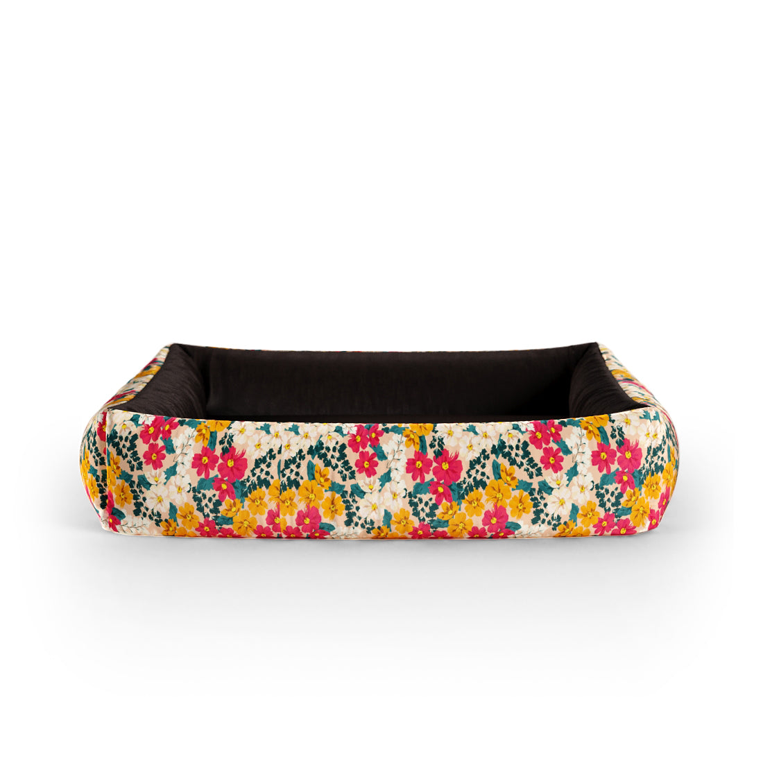 Liberty Flowers Mango Personalisiertes Lounge-Hundebett mit Seiten