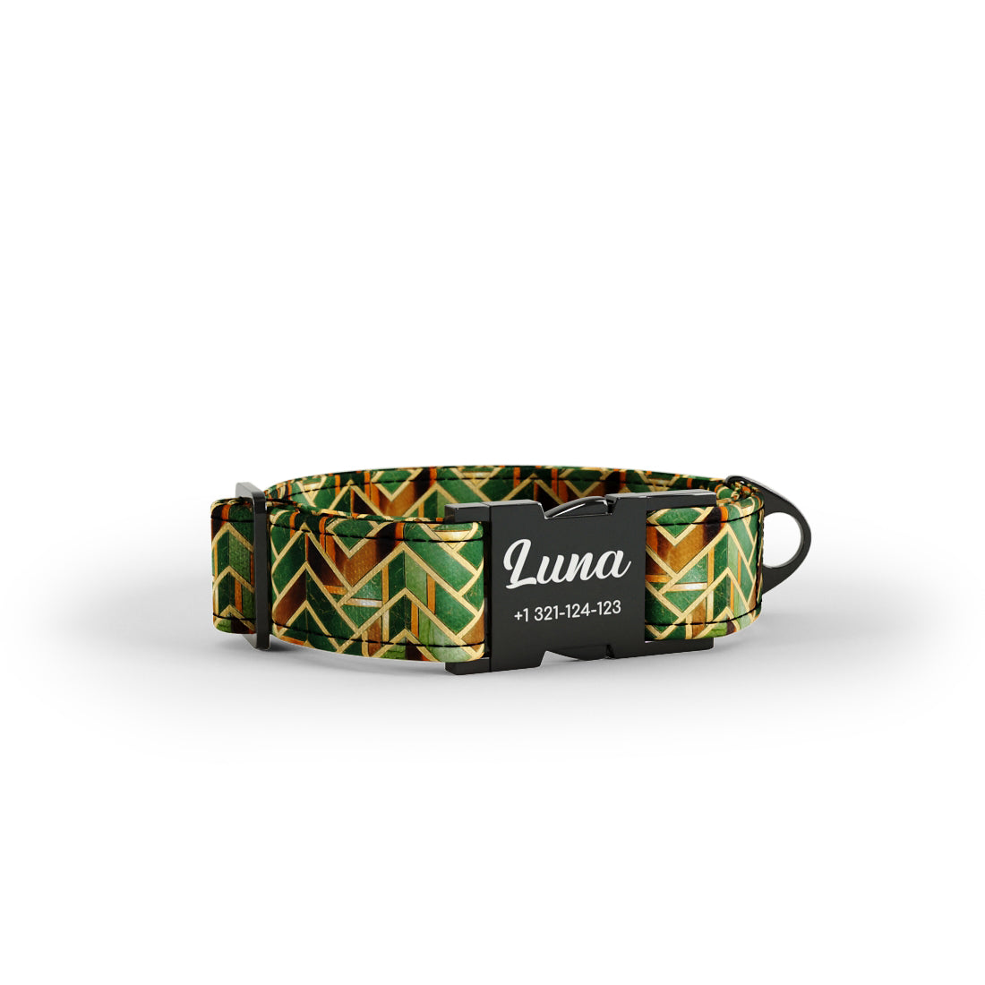 Retro Marble Maize Personalized Dog Collar