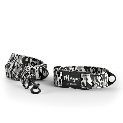 Camoflage Winter Personalisiertes Hundehalsband