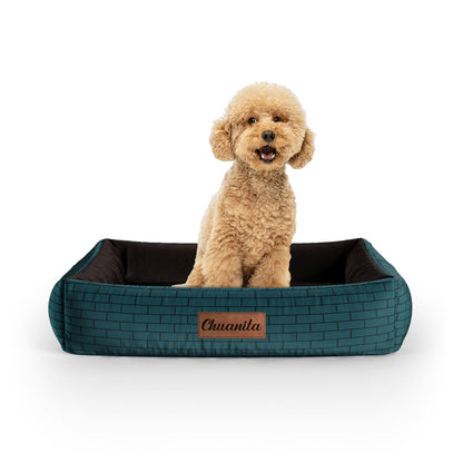 Little Fox Duke Personalized Lounge Dog Bed With Sides