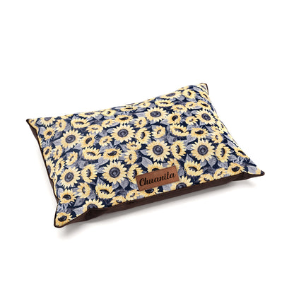 Sunflowers Maya Personalized Pillow Style Fashion Dog Bed