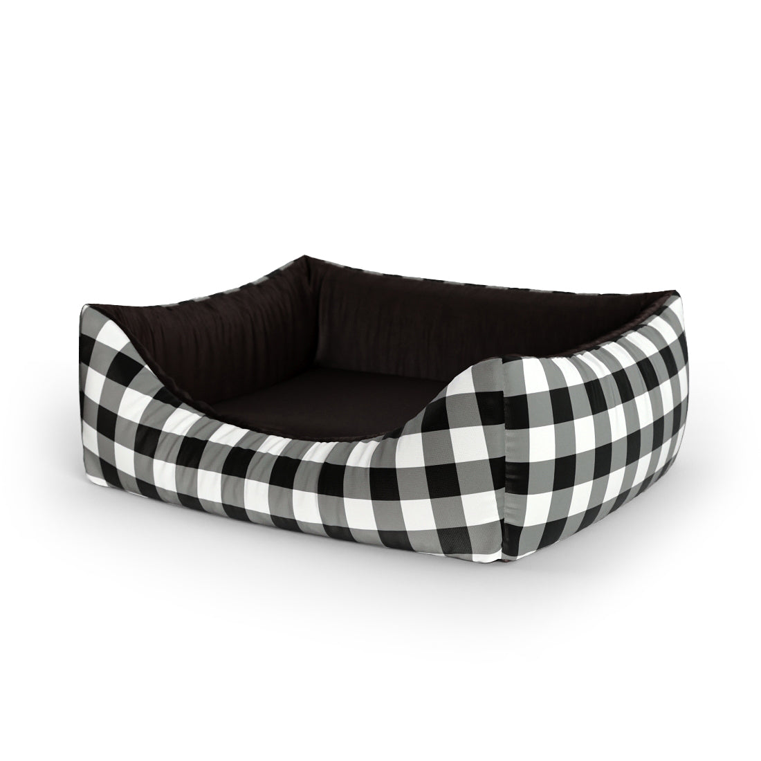 Color Buffalo Snow Personalized Lounge Dog Bed With Entrance