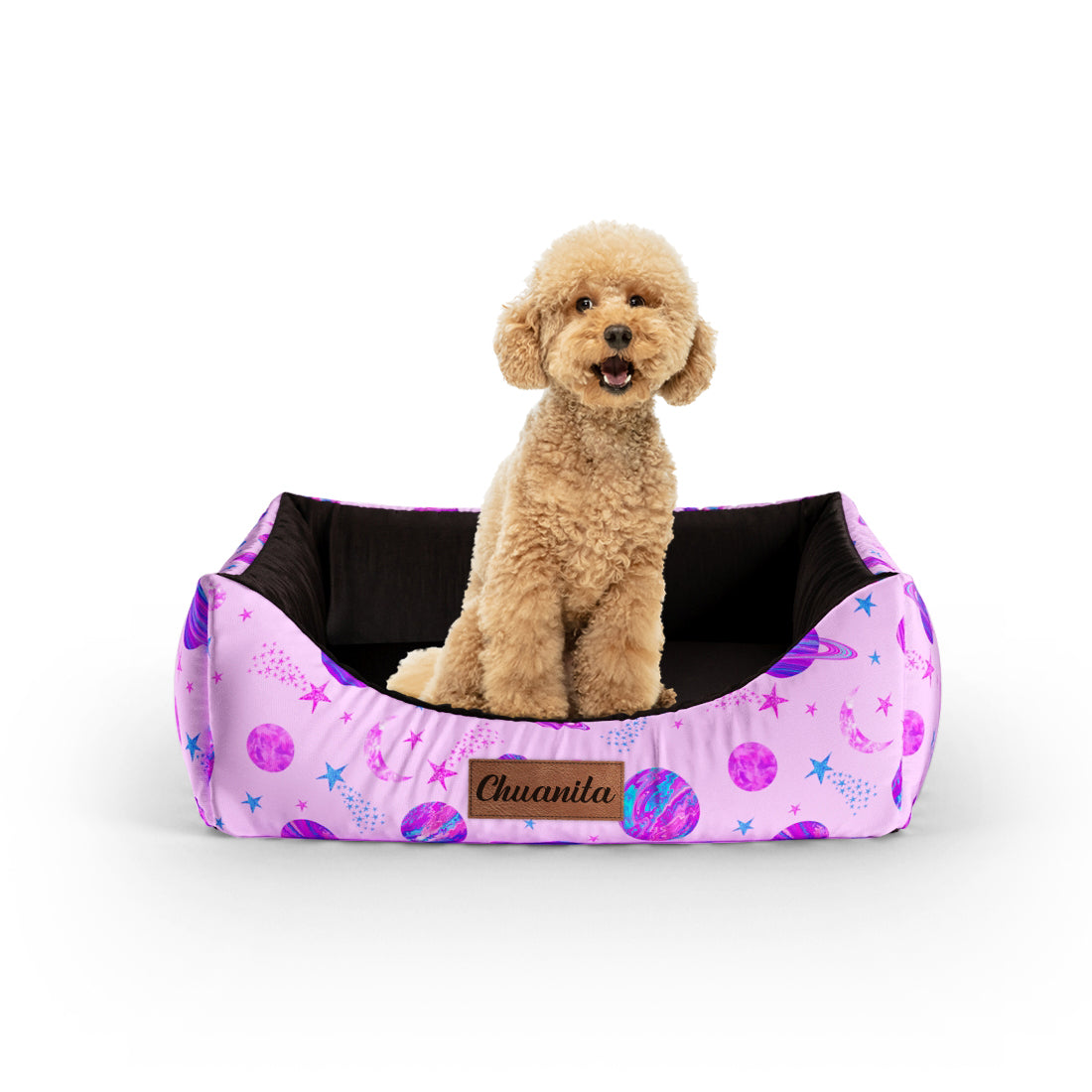 Space Cowboy HotPink Personalized Lounge Dog Bed With Entrance