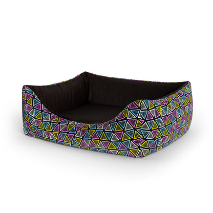 Lightning Triangles Jet Personalized Lounge Dog Bed With Entrance