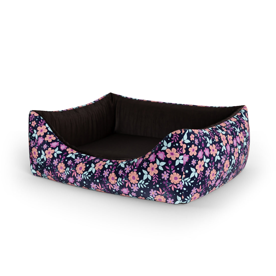 Folclore Flowers Leven Personalisiertes Lounge-Hundebett mit Eingang