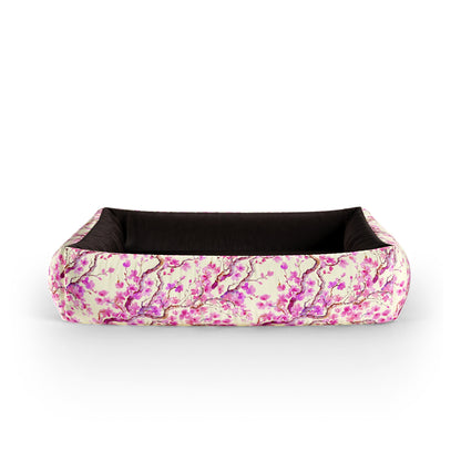 Sakura Salmon Personalized Lounge Dog Bed With Sides