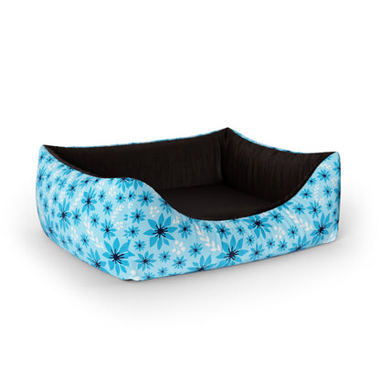 Summer Flowers Bizzard Personalized Lounge Dog Bed With Entrance