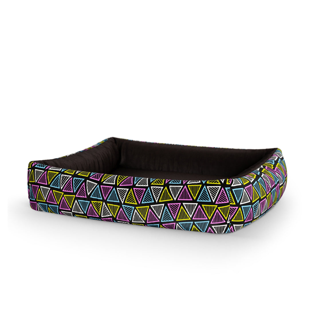 Lightning Triangles Jet Personalized Lounge Dog Bed With Sides