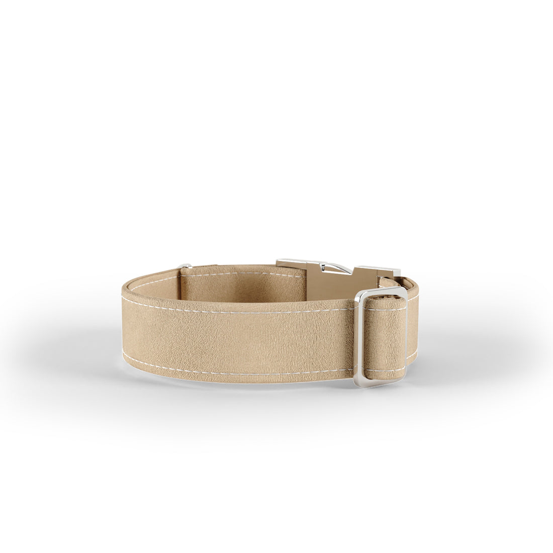 Personalisiertes Hundehalsband in Samtoptik Beige