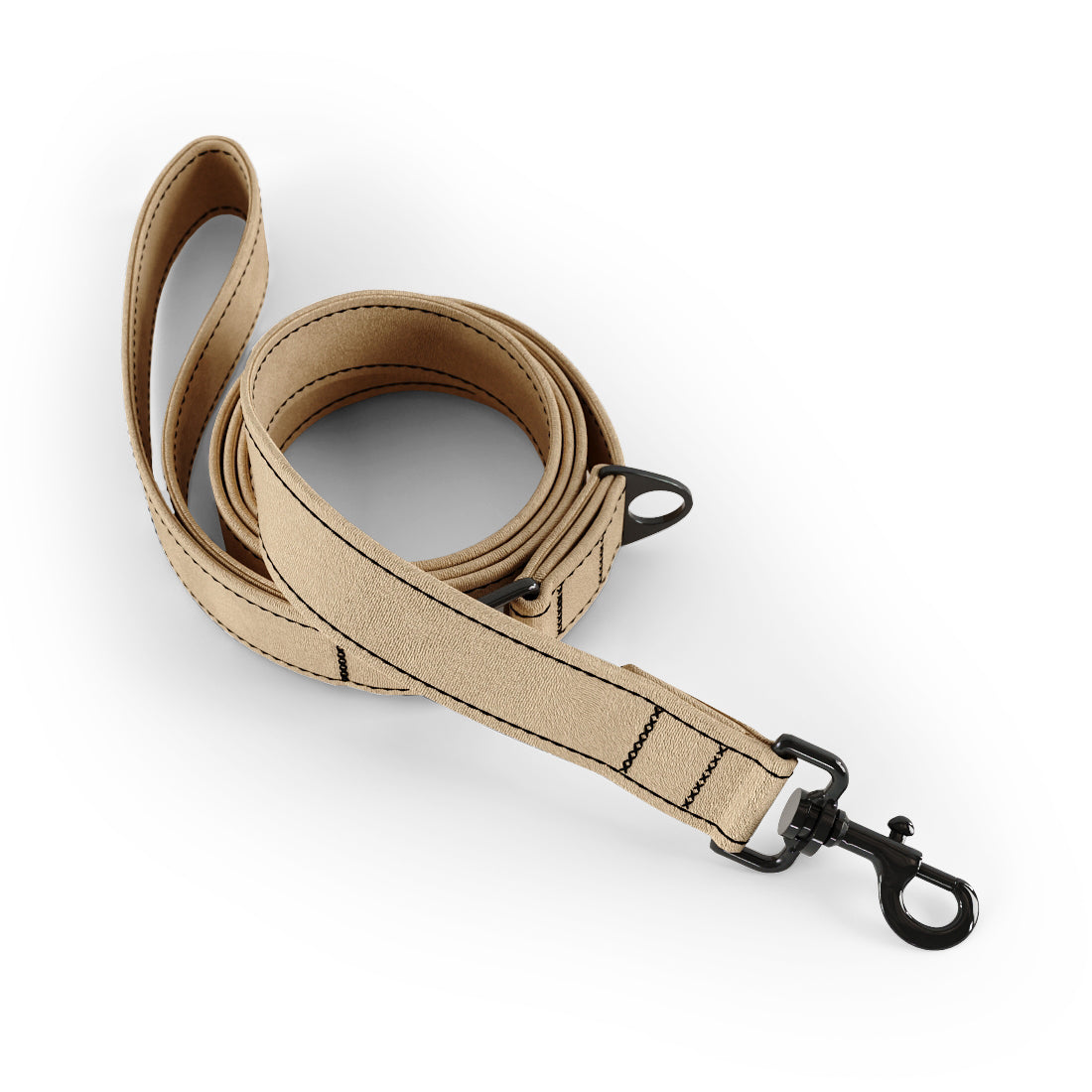 Velvet Look Beige Personalized Dog Leash