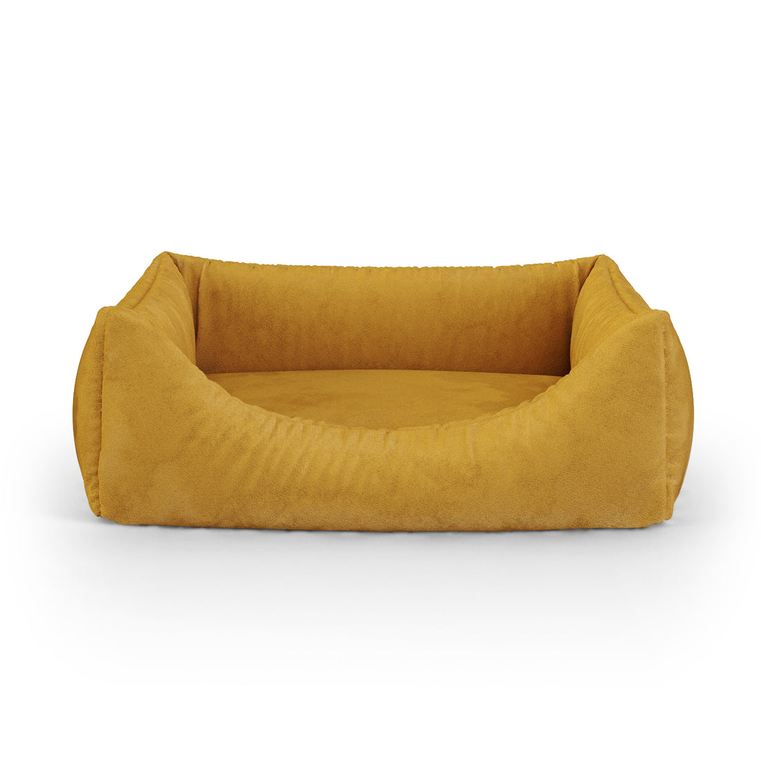 Luxury Velvet Look Safron Personalized Lounge Dog Bed With Entrance