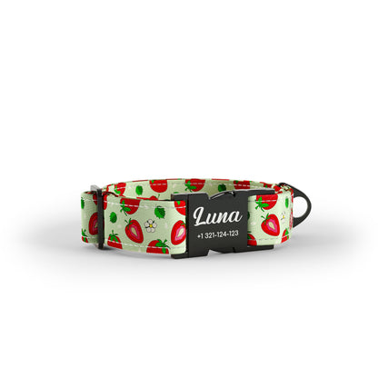 Tutti Frutti Tea Personalized Dog Collar And Leash Set