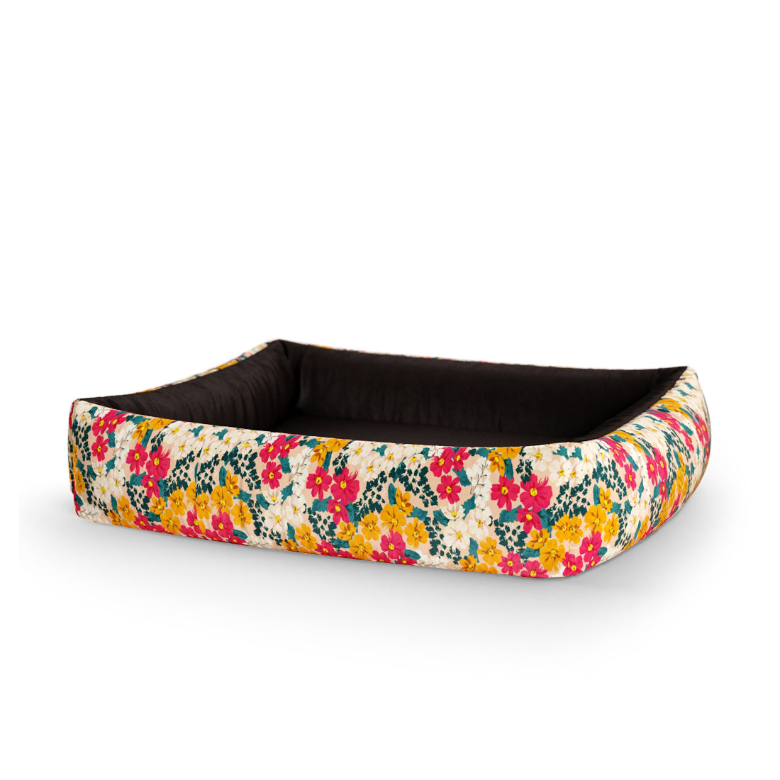 Liberty Flowers Mango Personalisiertes Lounge-Hundebett mit Seiten